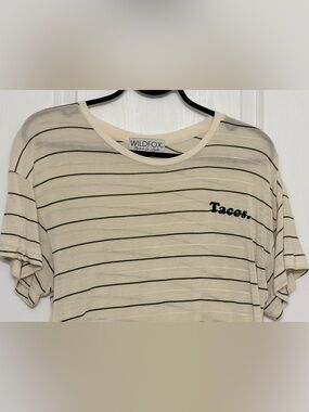 Wildfox ‘Tacos’ Striped Knit Oversized Tee
